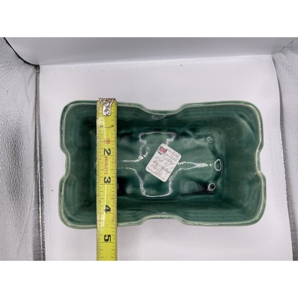 Vintage McCoy Rectangular Planter Art Pottery Green Glaze - Picture 4 of 6